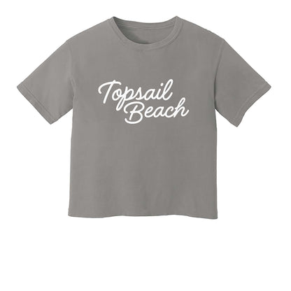 Topsail Beach Cursive Washed Crop Tee
