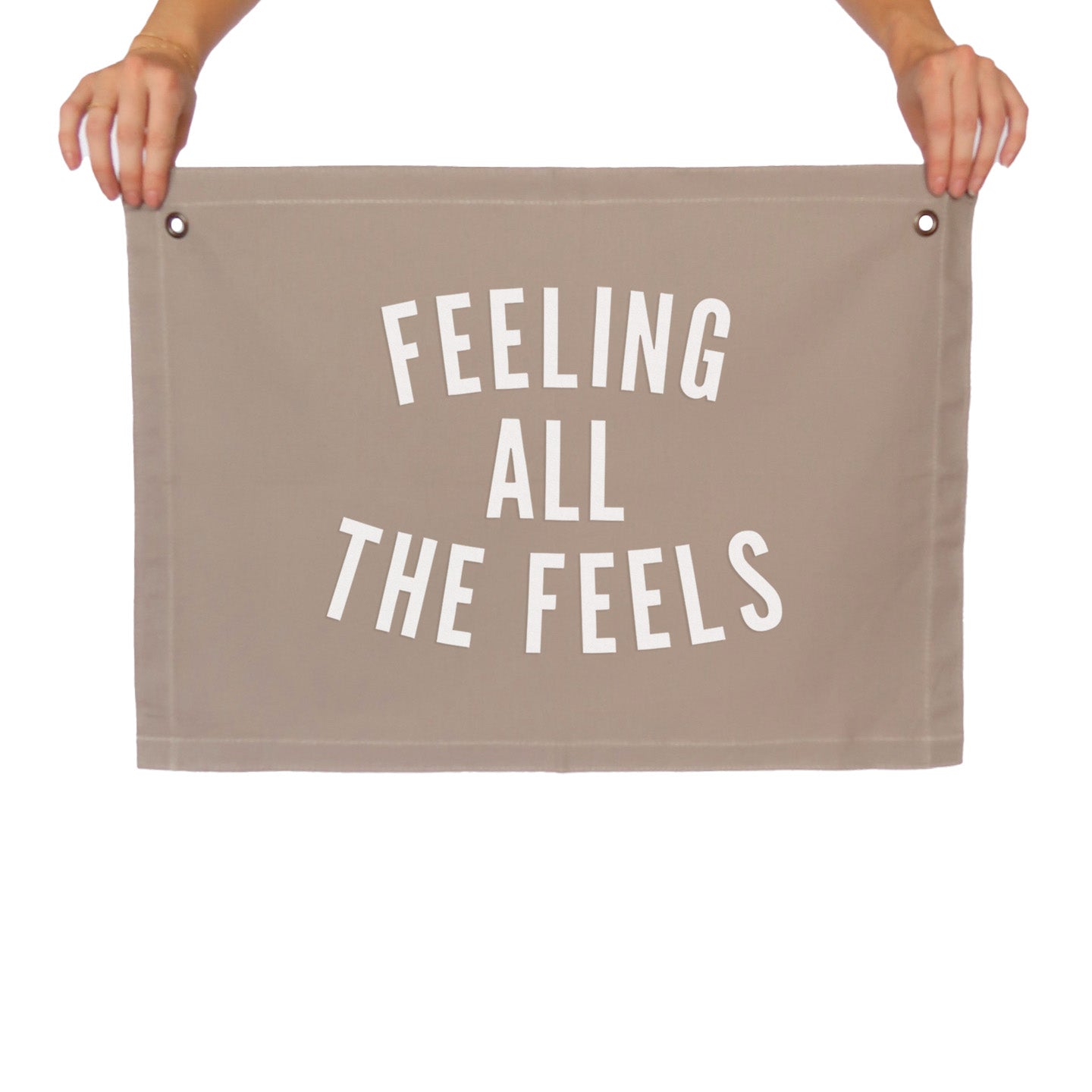 Feeling all the Feels Large Canvas Flag