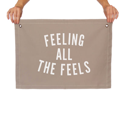 Feeling all the Feels Large Canvas Flag