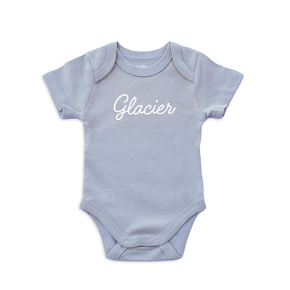 Glacier Cursive Onesie