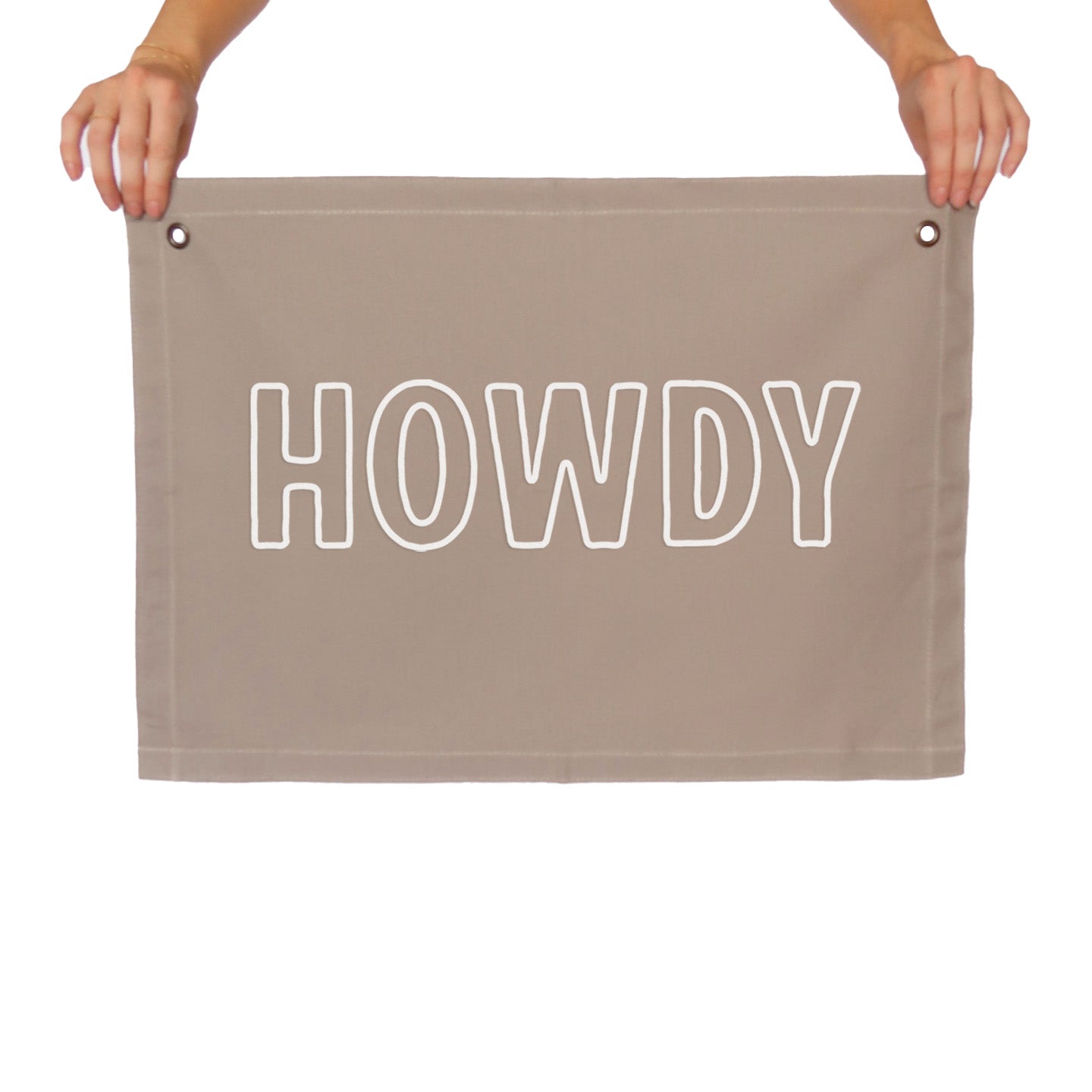 Howdy Outline Large Canvas Flag