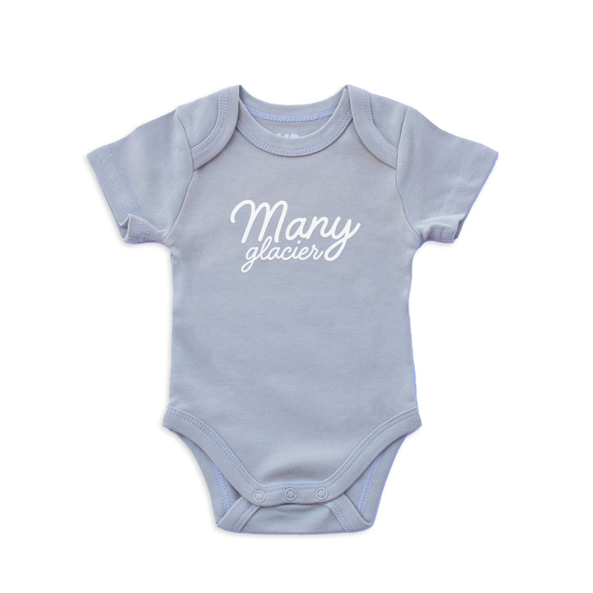 Many Glacier Cursive Onesie