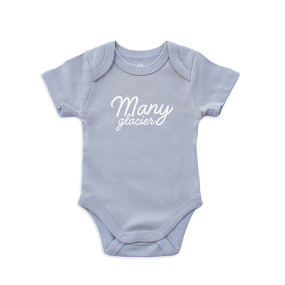 Many Glacier Cursive Onesie