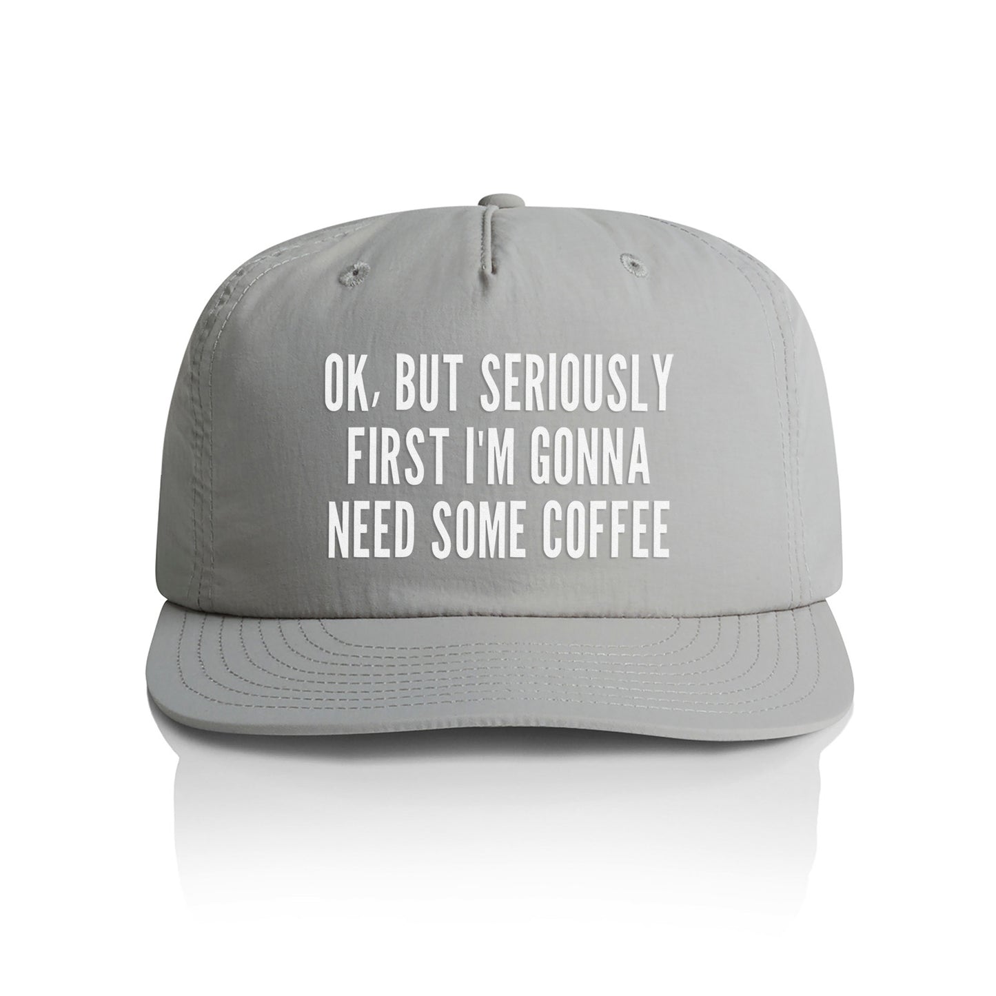 Ok But First Coffee Nylon Snapback