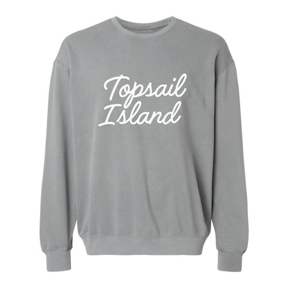 Topsail Island Cursive Washed Sweatshirt