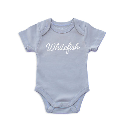 Whitefish Cursive Onesie