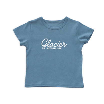 Glacier National Park Cursive Kids Tee
