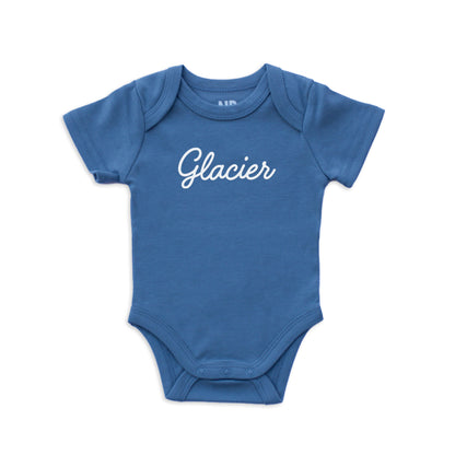 Glacier Cursive Onesie