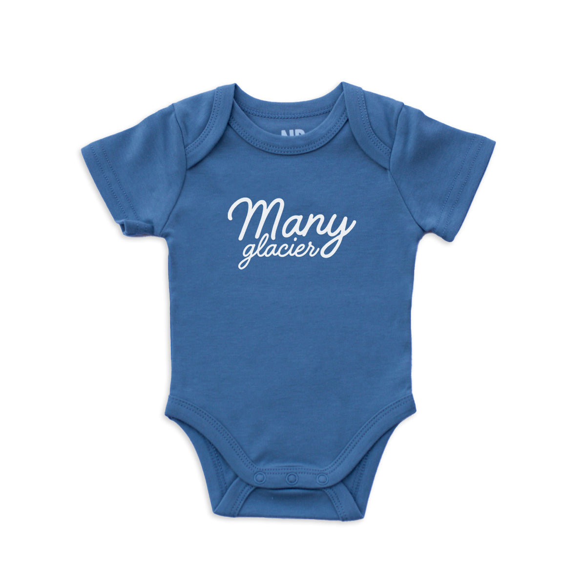 Many Glacier Cursive Onesie