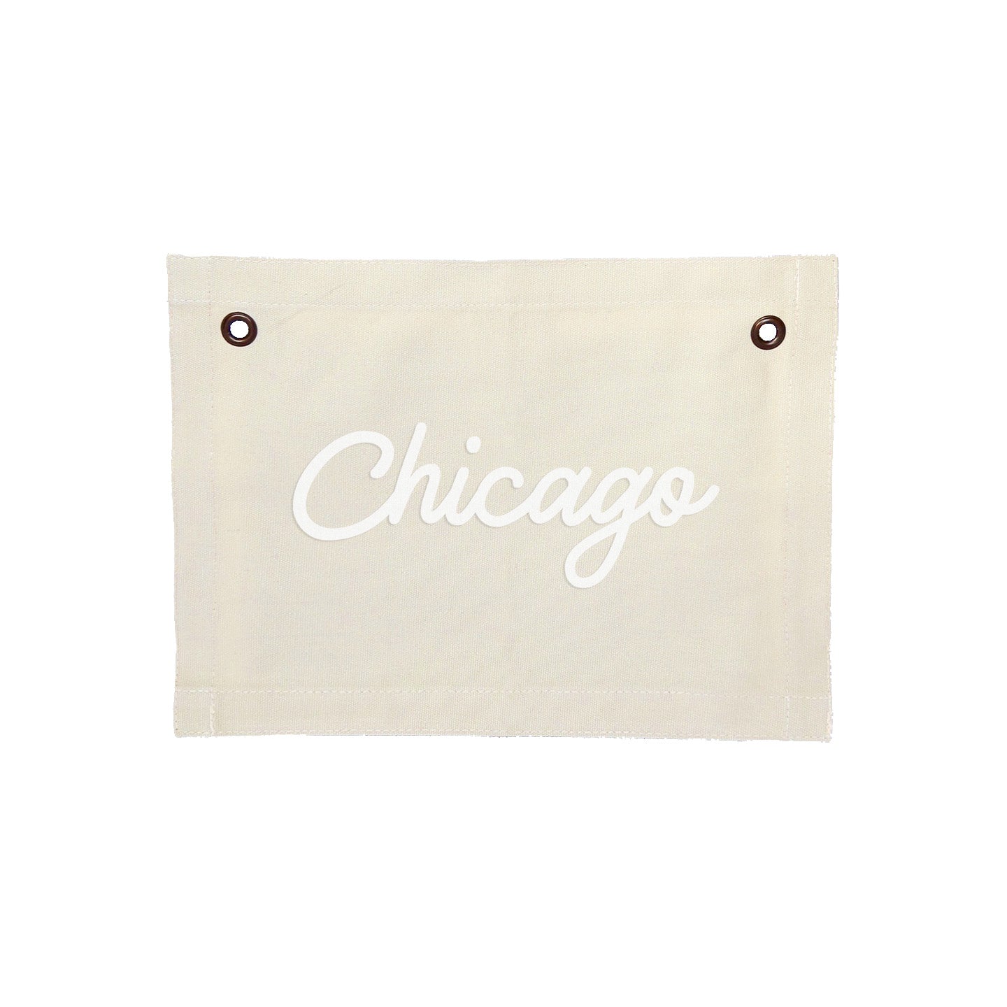 Chicago Cursive Small Canvas Flag