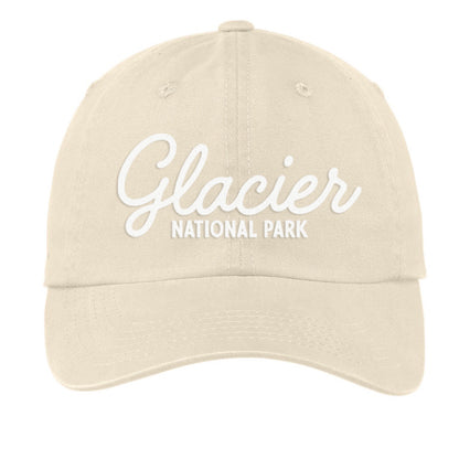 Glacier National Park Cursive Baseball Cap