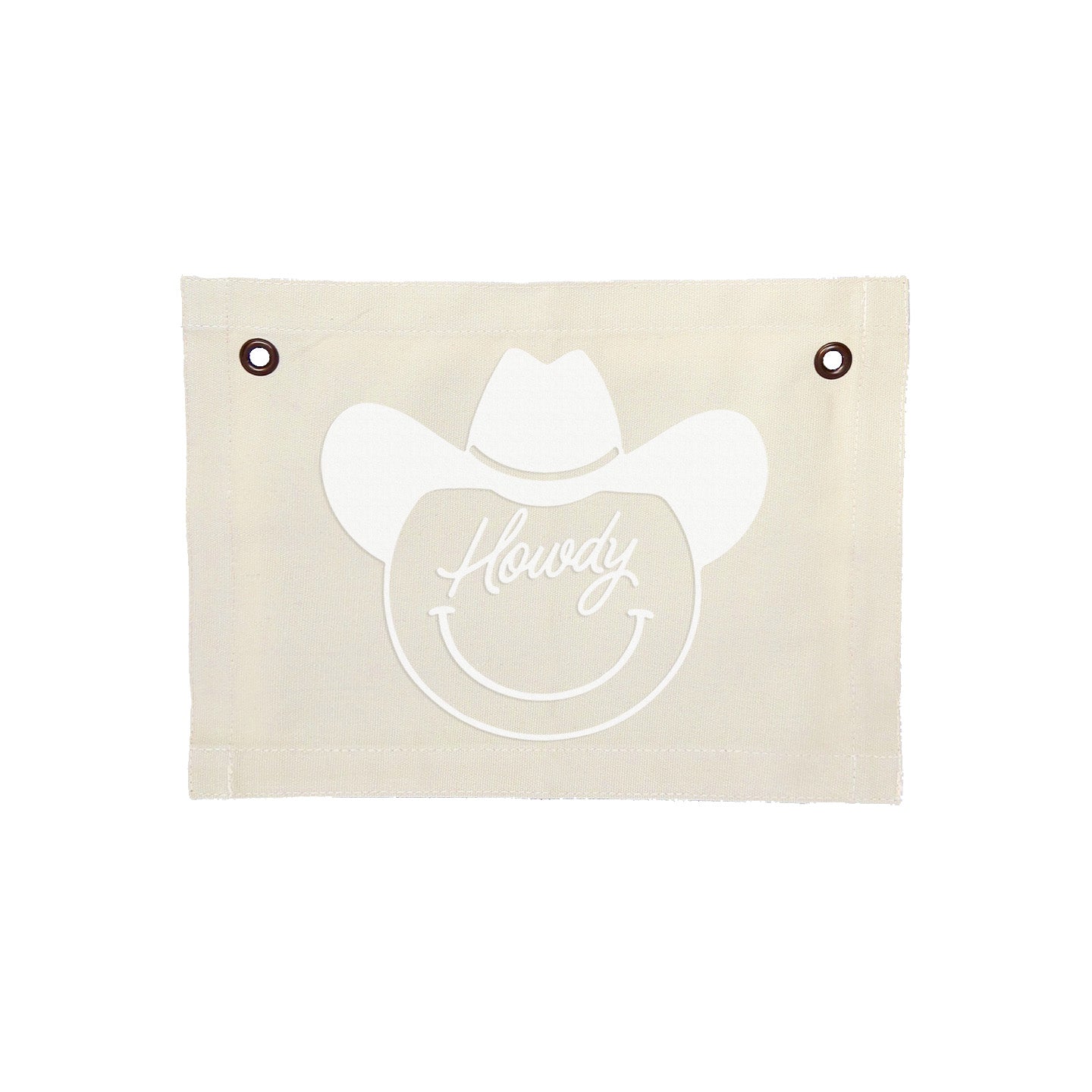 Howdy Cowboy Small Canvas Flag