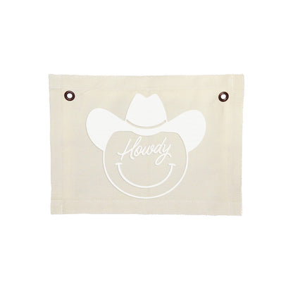 Howdy Cowboy Small Canvas Flag