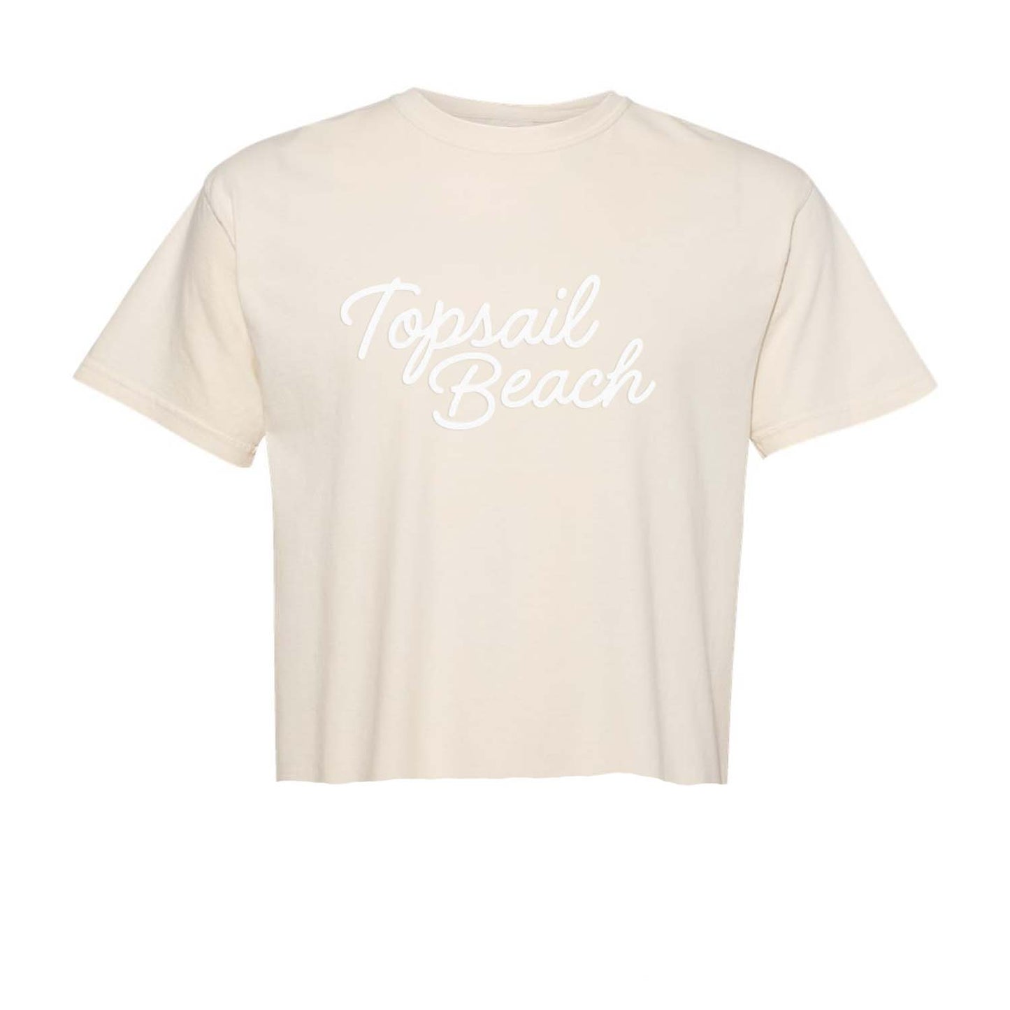 Topsail Beach Cursive Washed Crop Tee