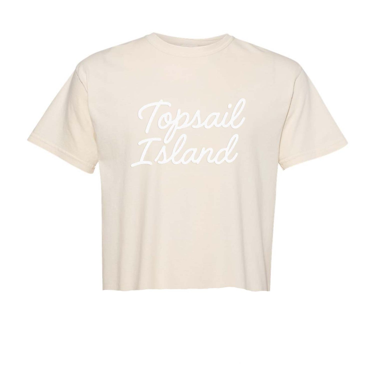 Topsail Island Cursive Washed Crop Tee