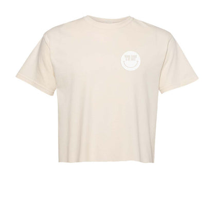 Work Hard & Be Nice Smile Washed Crop Tee