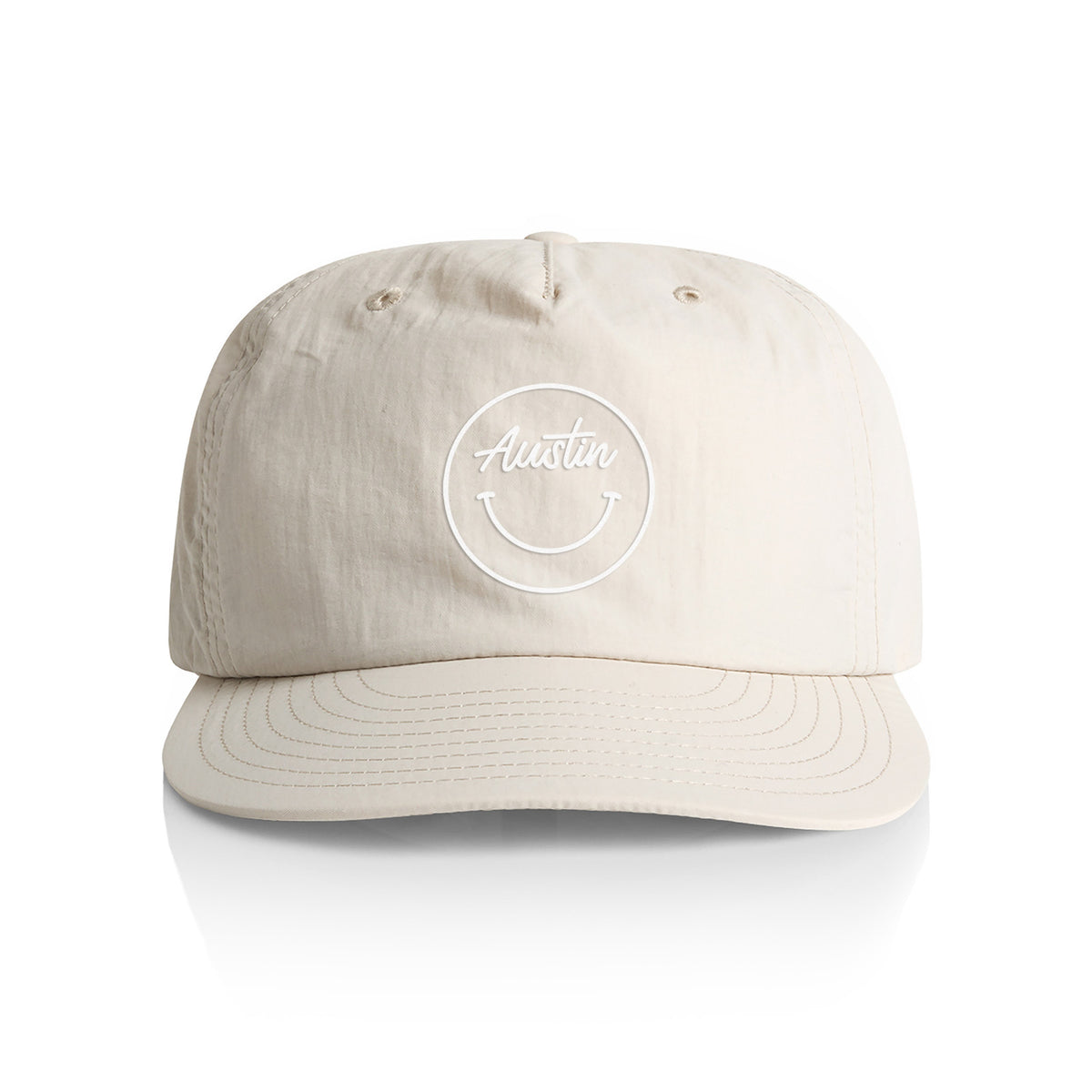 Austin Cursive Smile Outline Nylon Snapback