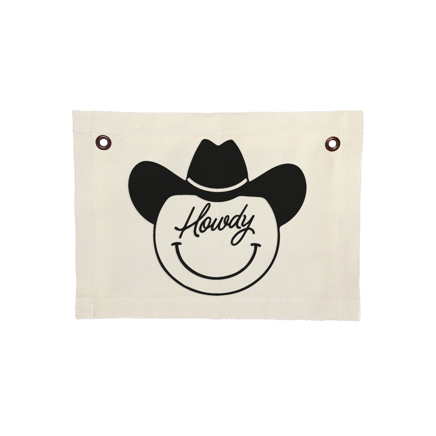 Howdy Cowboy Small Canvas Flag