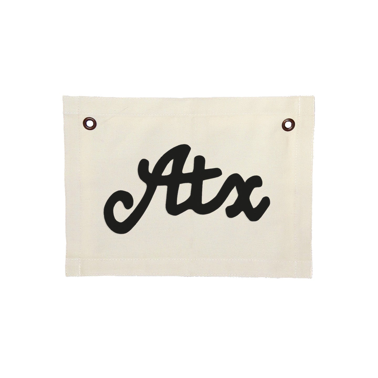 Atx Cursive Small Canvas Flag