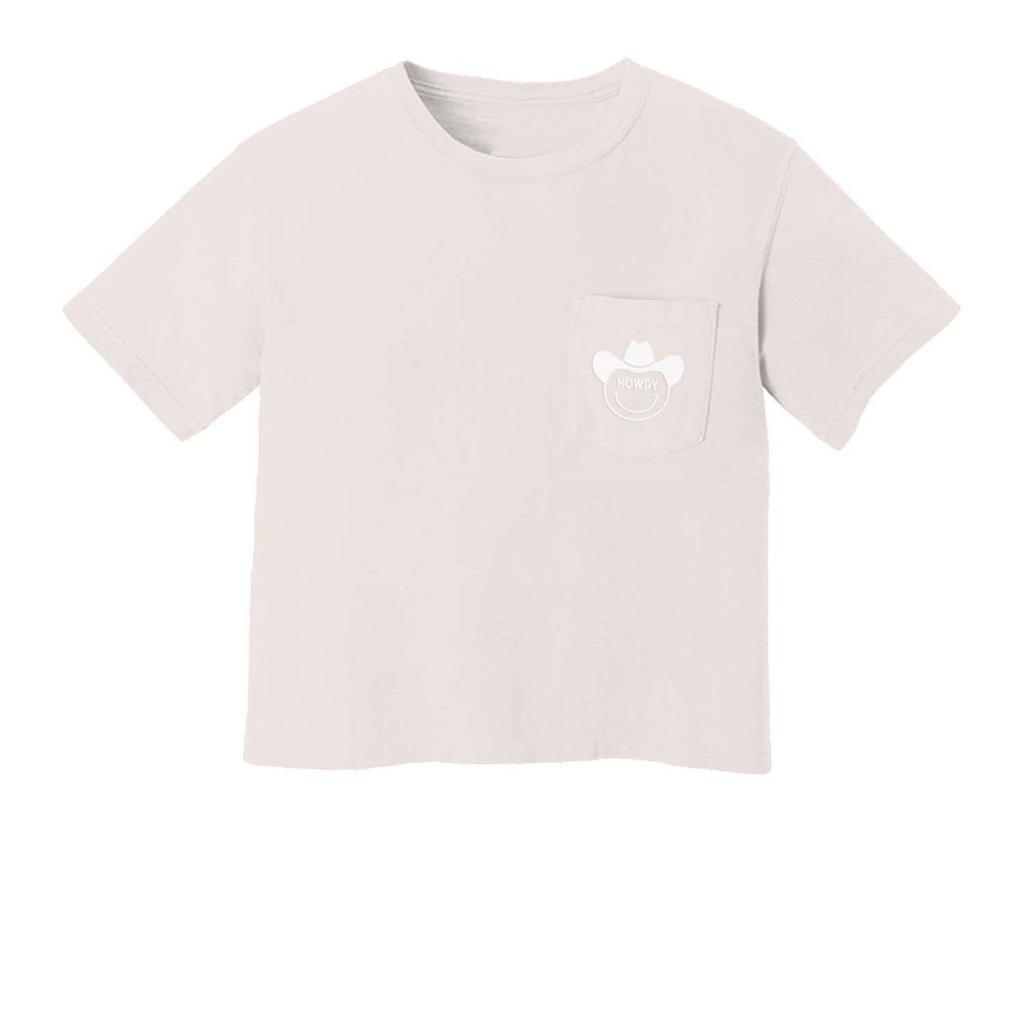 Howdy Cowboy Bold Crop Pocket Tee