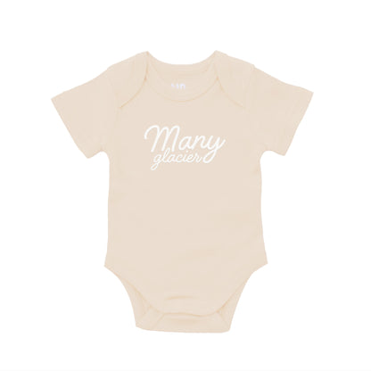 Many Glacier Cursive Onesie