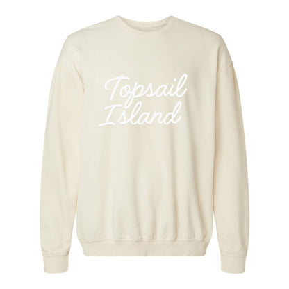 Topsail Island Cursive Washed Sweatshirt