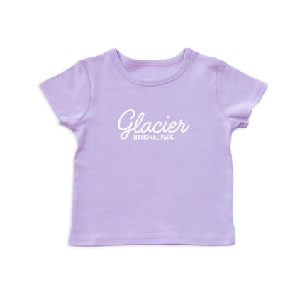 Glacier National Park Cursive Kids Tee