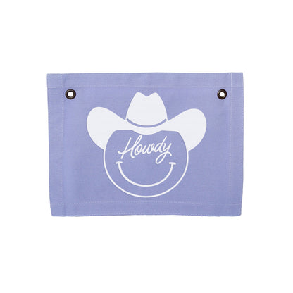 Howdy Cowboy Small Canvas Flag