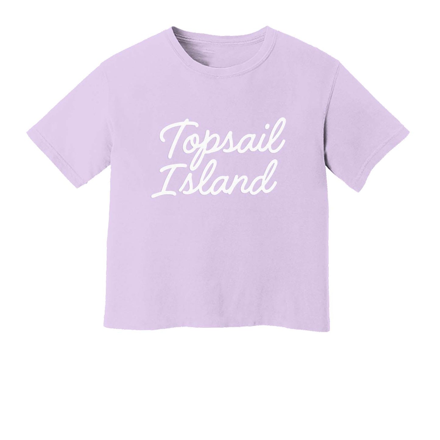 Topsail Island Cursive Washed Crop Tee