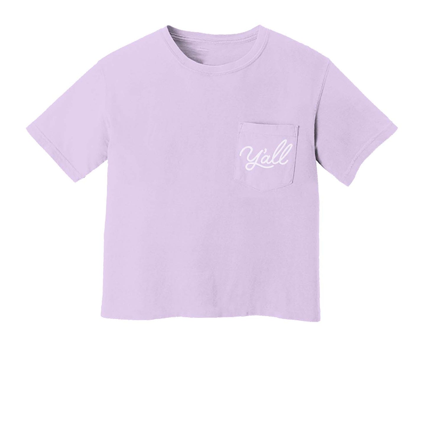 Y'all Cursive Crop Pocket Tee