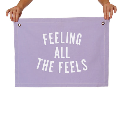Feeling all the Feels Large Canvas Flag