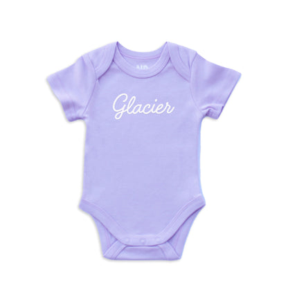 Glacier Cursive Onesie