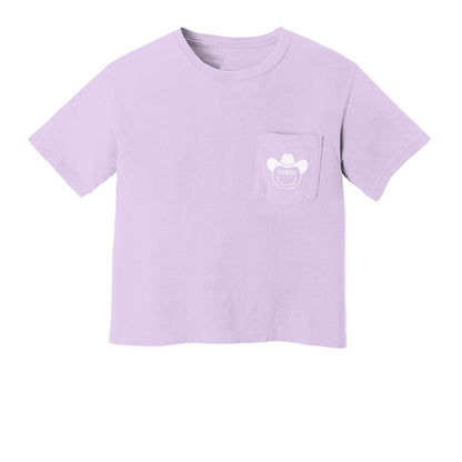 Howdy Cowboy Bold Crop Pocket Tee