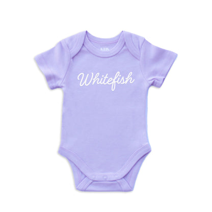 Whitefish Cursive Onesie