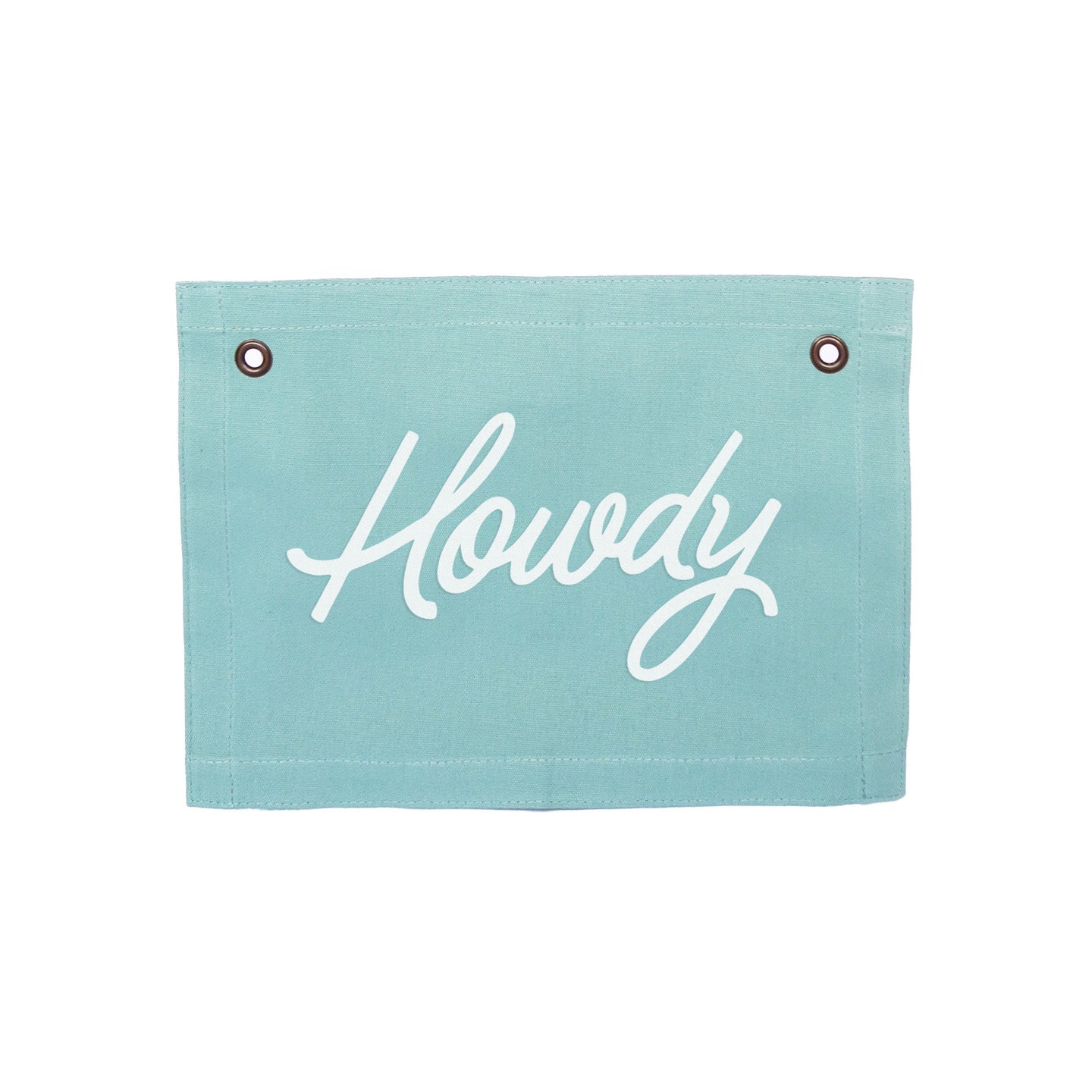 Howdy Cursive Small Canvas Flag