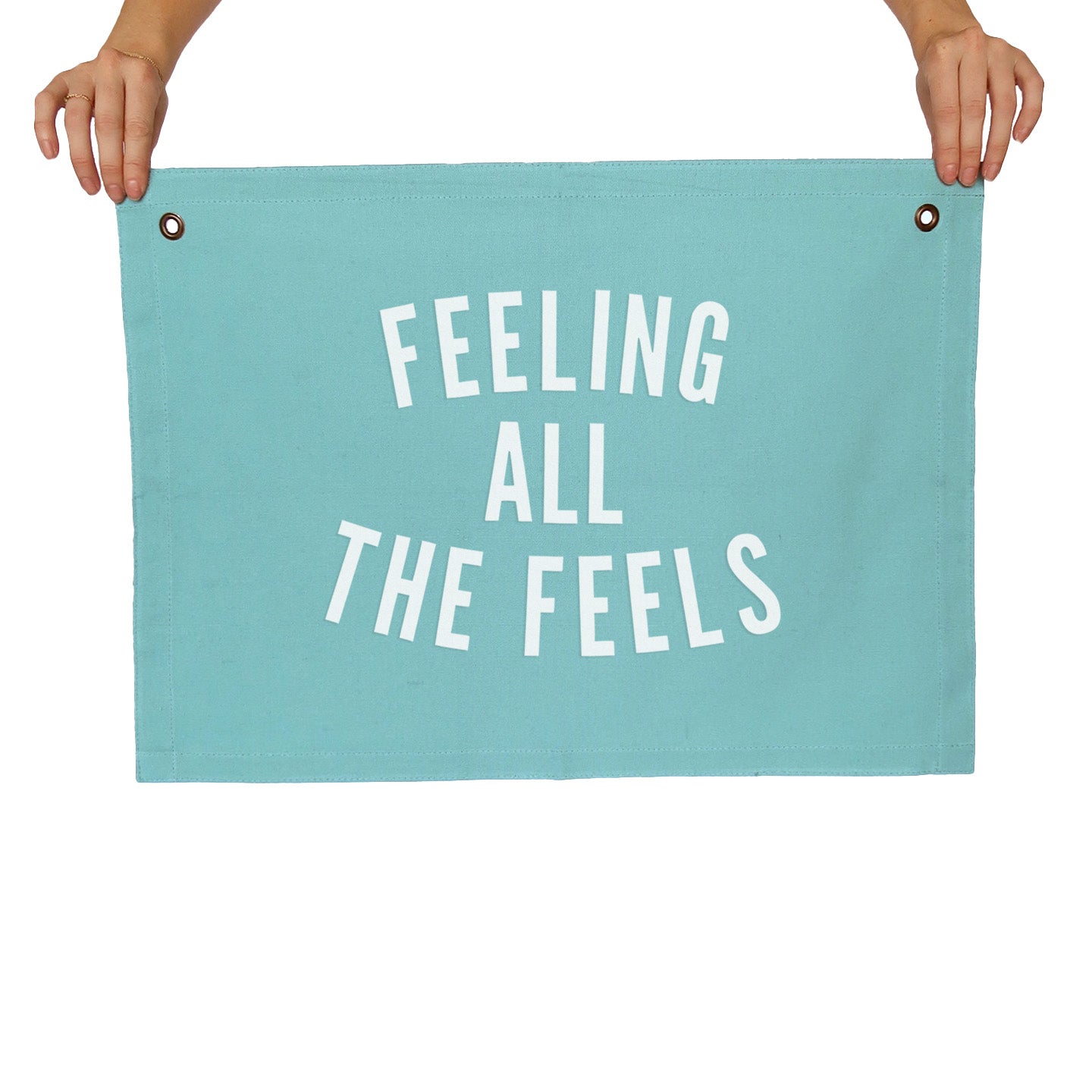 Feeling all the Feels Large Canvas Flag