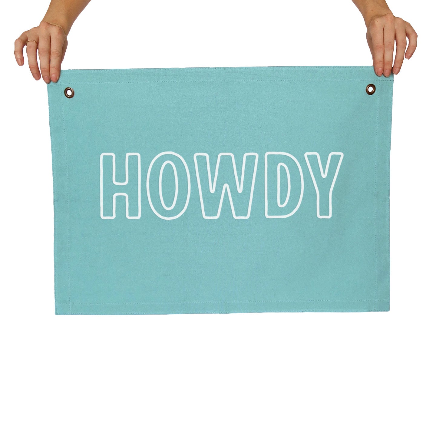 Howdy Outline Large Canvas Flag
