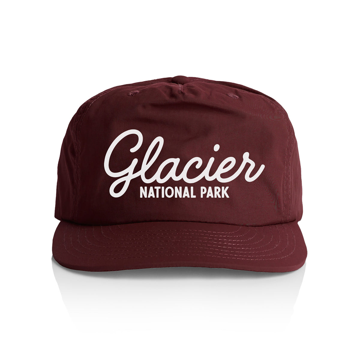 Glacier National Park Cursive Nylon Snapback