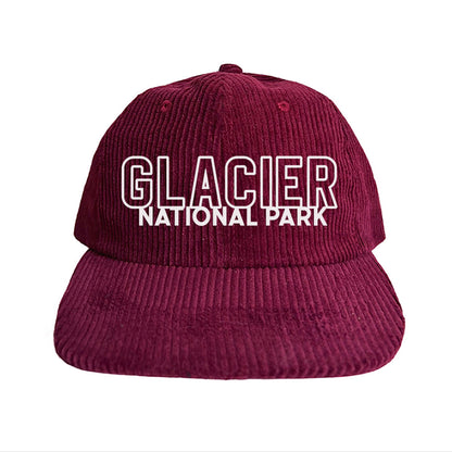 Glacier National Park Outline Corduroy Cap