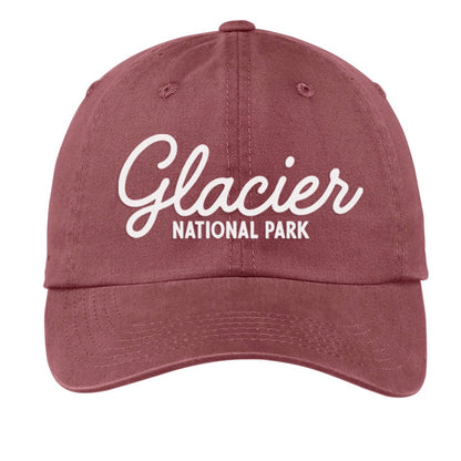 Glacier National Park Cursive Baseball Cap