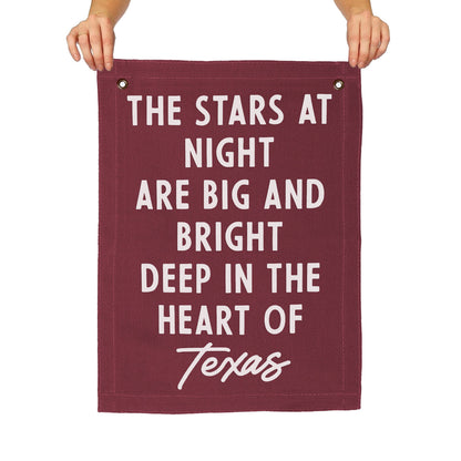 Deep In The Heart of Texas Large Canvas Flag