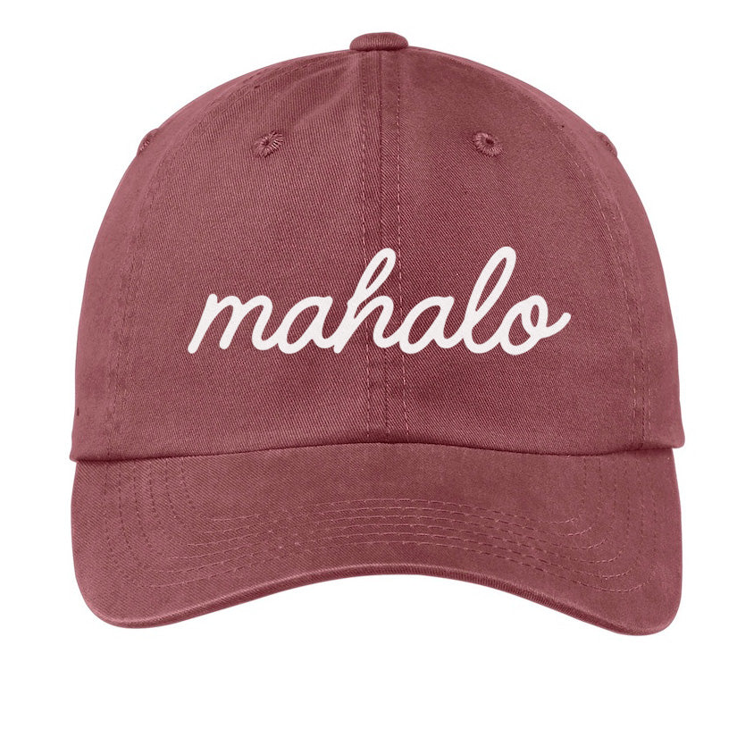 mahalo Cursive Baseball Cap
