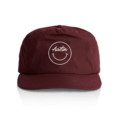Austin Cursive Smile Outline Nylon Snapback