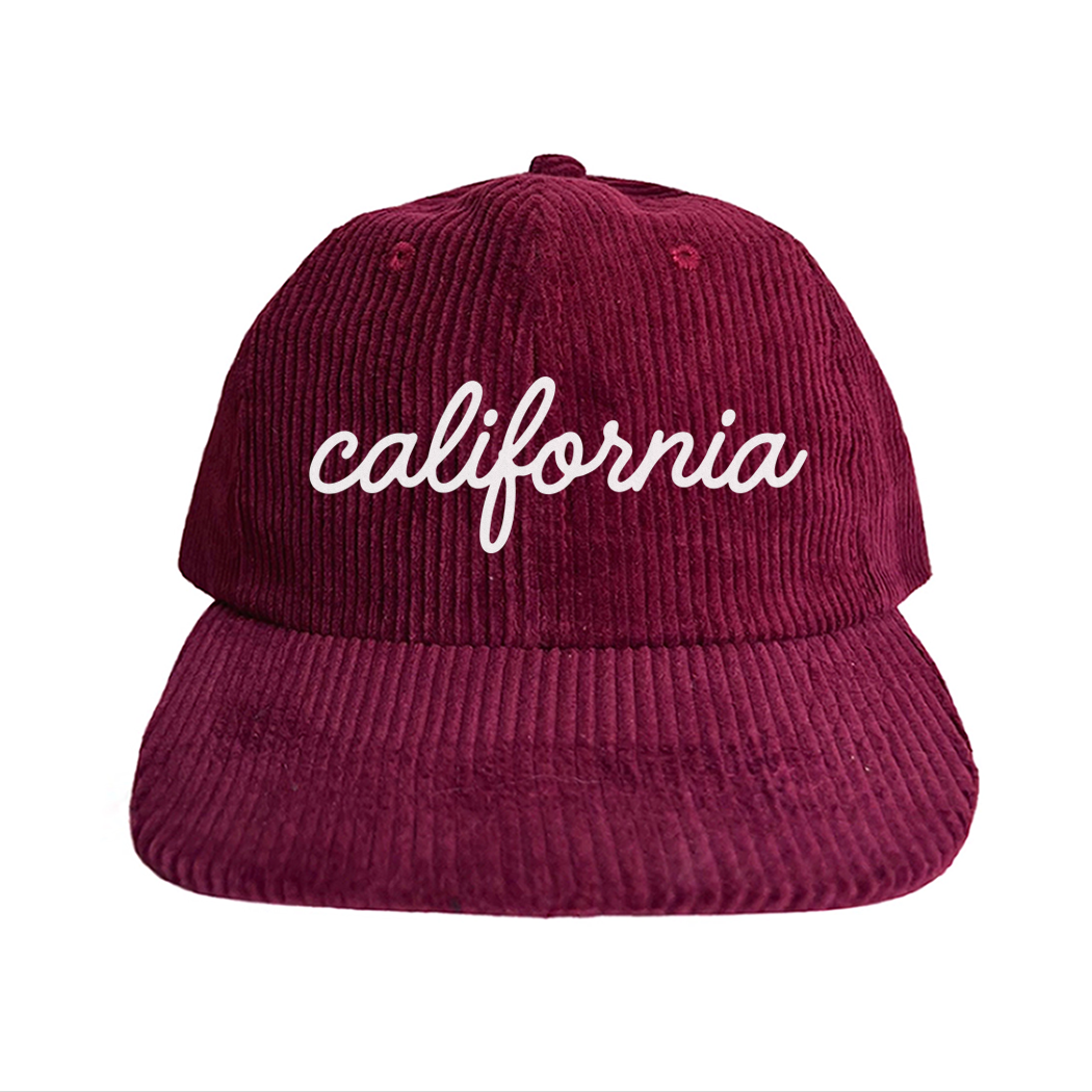 California Cursive Corduroy Cap