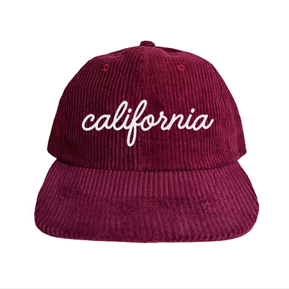 California Cursive Corduroy Cap