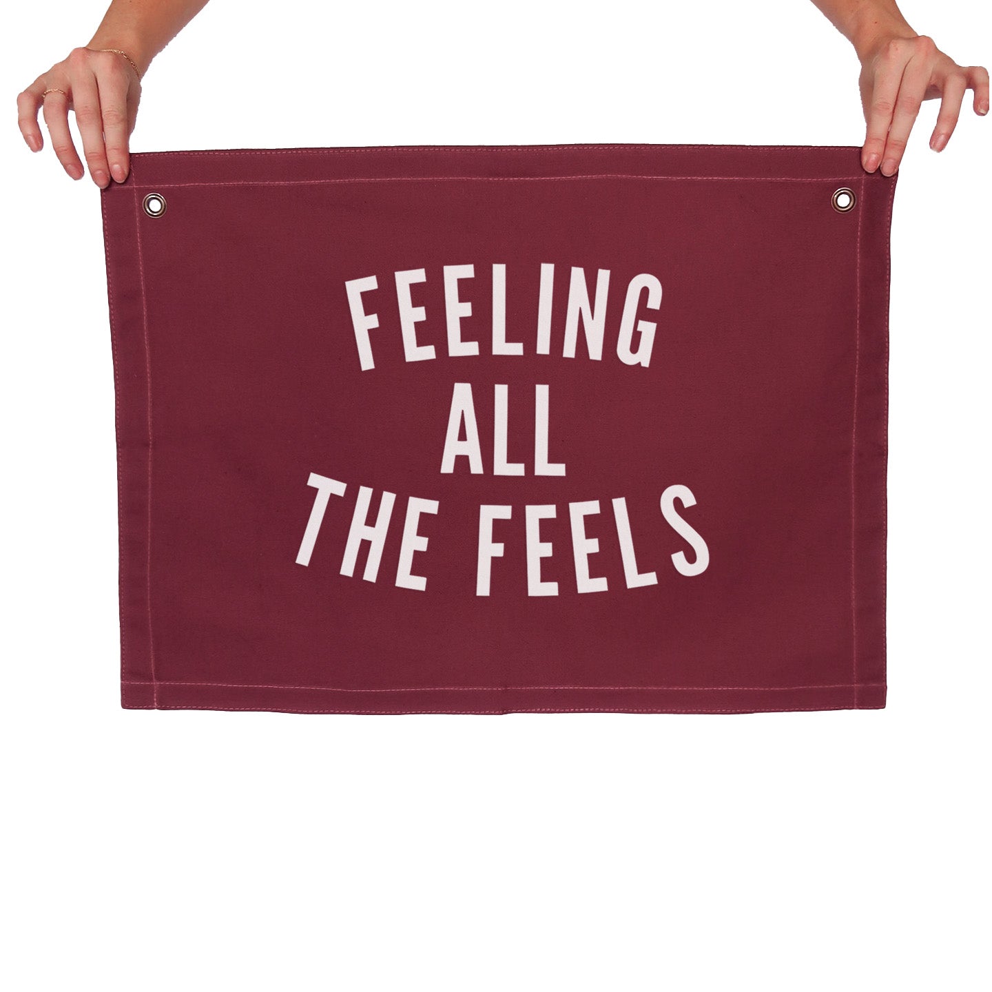 Feeling all the Feels Large Canvas Flag