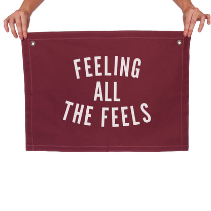 Feeling all the Feels Large Canvas Flag