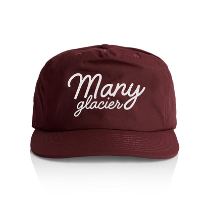 Many Glacier Cursive Nylon Snapback
