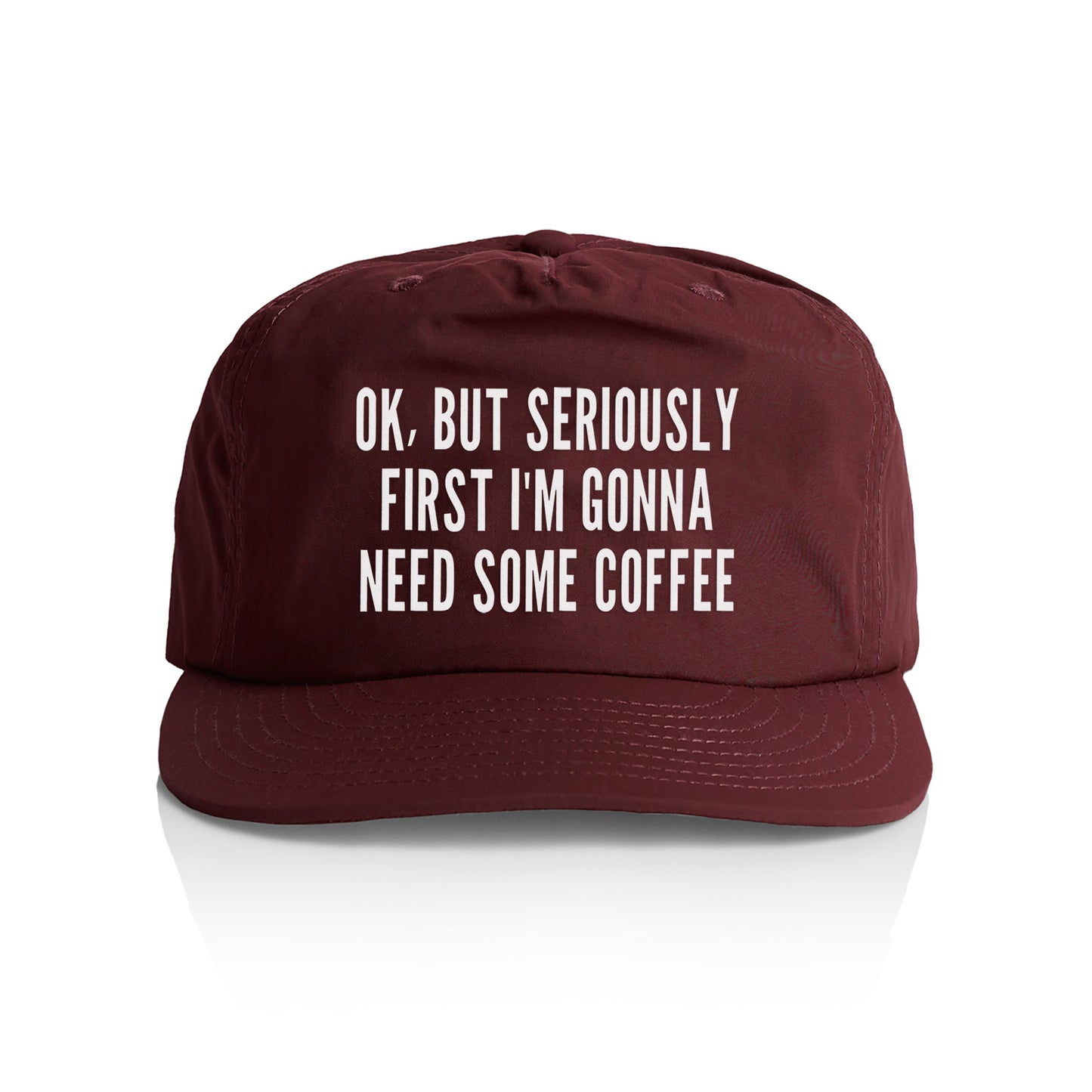 Ok But First Coffee Nylon Snapback