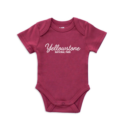 Yellowstone National Park Cursive Onesie